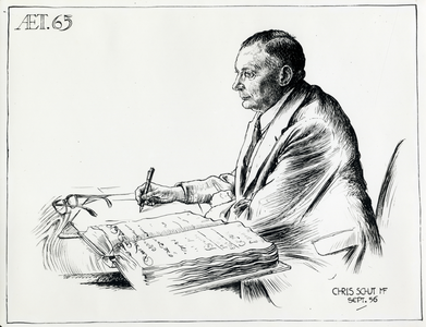 104205 Portret van G. Brinkhuis, geboren Utrecht 25 augustus 1891, archivaris bij het gemeentearchief te Utrecht ...